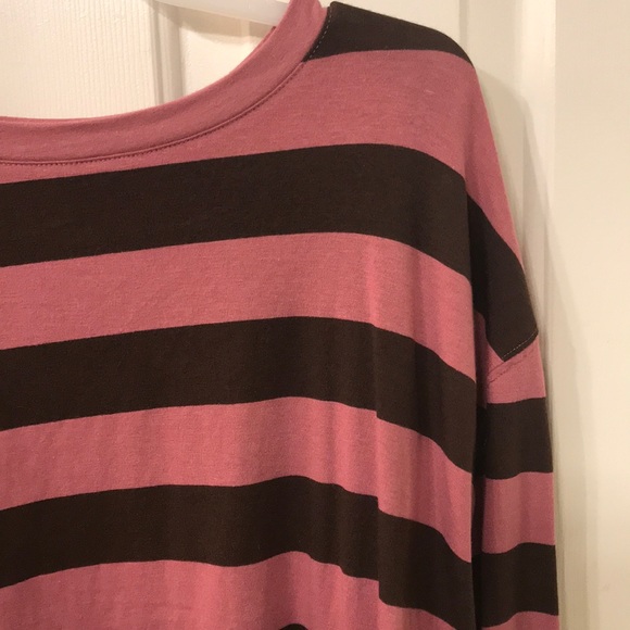 Brown and mauve striped long sleeve shirt sz xl! - Picture 2 of 2